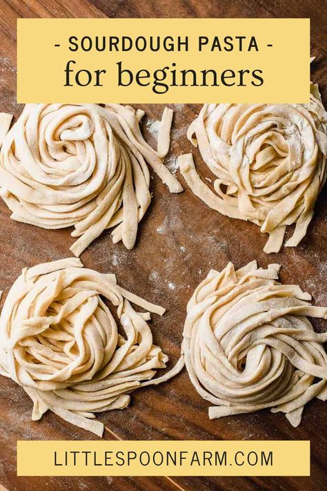 Sourdough Pasta Fresh Pasta Aesthetic, Pasta From Scratch No Machine, Homemade Pasta Aesthetic, Pasta Making Aesthetic, Sourdough Pasta Recipe, Sourdough Pasta, Retirement Cottage, Cooking Fresh Pasta, Easy Homemade Pasta