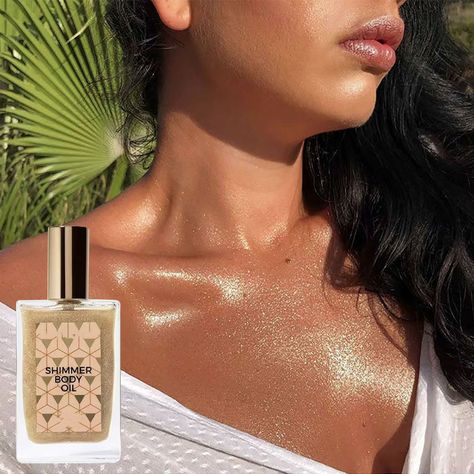 Shimmer Body Oil High Gloss Waterproof Shimmer for Women Leg Clavicle Diamond Facial Highlighter Highlighter Liquid, Shimmer Lotion, Shimmer Oil, Body Shimmer, Shimmer Body Oil, Women Legs, Body Oil, Highlighter, High Gloss