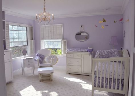 Purple Baby Rooms, Lavender Nursery Girl, Purple Nursery Girl, Baby Room Boy, Nursery Inspiration Girl, Purple Girls Room, Lavender Nursery, Nursery Layout, Boy Nursery Themes