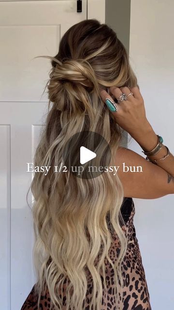 Crimped Hairstyles For Long Hair Wedding, Braid Wrapped Around Head, Cute Easy Wedding Guest Hairstyles, Cute Ways To Style Crimped Hair, Easy Messy Half Up Hair, Half Wedding Updo, Hairstyles For Long Hair With Extensions, Wedding Guest Hairstyles For Long Hair Down, Simple No Heat Hairstyles