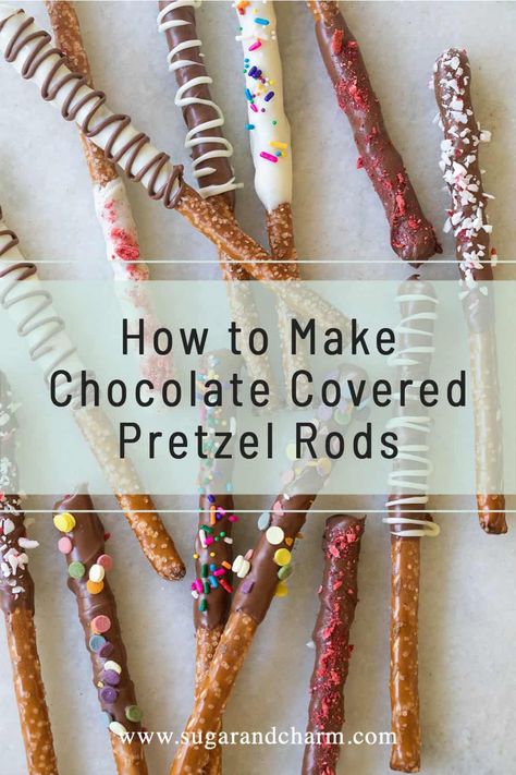 How to Make Chocolate Covered Pretzel Rods - Sugar and Charm Chocolate Pretzels Sticks, Chocolate Covered Pretzel Sticks, Chocolate Pretzel Rods, Chocolate Dipped Pretzel Rods, Covered Pretzel Rods, Dipped Pretzel Rods, Chocolate Covered Pretzel, I Lost 100 Pounds, Chocolate Covered Pretzel Rods