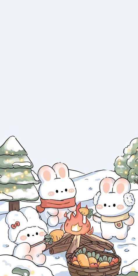 Christmas Wallpaper Iphone Cute, Xmas Wallpaper, Cocoppa Wallpaper, Iphone Wallpaper Kawaii, Christmas Phone Wallpaper, Bunny Wallpaper, Cute Christmas Wallpaper, Wallpaper Iphone Christmas, Winter Wallpaper