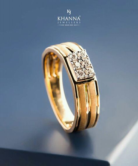 Gold Ring Design For Men Unique Without Stone, Indian Men’s Engagement Ring, Men Gold Ring Design Indian, Gents Gold Ring, Diamond Earrings Online, Mens Ring Designs, Couple Ring Design, Wedding Jewelry Sets Bridal Jewellery, Ring Boy