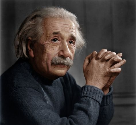 Albert Einstein - black and white photographs colorized by Mads Madsen Old Man, Albert Einstein, Einstein, Hair, White