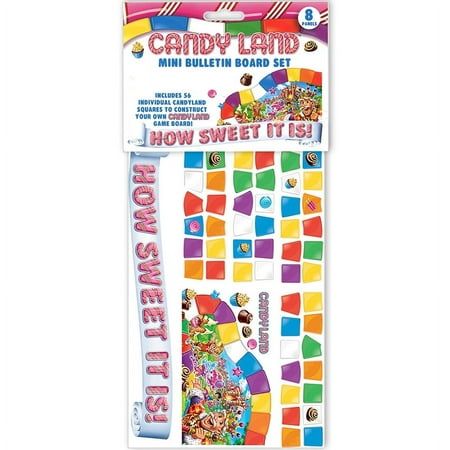 Eureka Mini Bulletin Board Sets are a great way to spice up any bulletin board, hallway, wall and classroom space with fun designs and themes. Set includes: 1 double die-cut panel of King Kandy with Candy Castle background (21" x 12" when assembled), 1 double die-cut panel of "How Sweet It Is" banner (41" x 6" when assembled), 56 game squares, 4 candy pieces and 1 Candy Land logo. Color: Multicolor. Candyland Games, Pta Events, Rainbow Room Decor, Rainbow Themed Birthday Party, Candy Castle, Candy Land Birthday Party, Cardboard Letters, Castle Background, Candyland Birthday