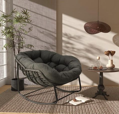 amazon prime patio rocking chair Outdoor Wicker Rocking Chairs, Rocker Recliner Chair, Outdoor Rocking Chair, Modern Rocking Chair, Rocking Chair Set, Balcony Furniture, Inspire Me Home Decor, Outdoor Rocking Chairs, Papasan Chair