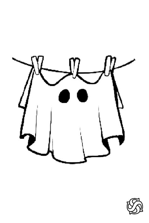 Drawing Ideas Outlines Easy, Fun Ghost Drawings, Bedsheet Ghost Drawing, Mini Ghost Drawing, Ghost Drawing Easy, Clip Art Drawings, Ghost Drawings, Ghost Doodle, White Board Drawings