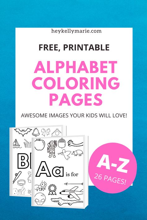 Alphabet coloring pages that you can print from home. Free printables for learning preschool and kindergarten phonics, letter recognition, and letter sounds. Preschool activity to keep your kids busy.   #preschoolathome #homeschoolpreschool #preschoolphonics #preschoolcoloringpages #freecoloringpages #alphabet #alphabetpreschoolactivities #alphabetpreschool #preschoolactivities #freeprintable #busypreschool #easypreschoolactivity #color #coloringpage #alphabetactivity #learnthealphabet Letter Sounds Preschool, Preschool Phonics, Preschool Patterns, Counting Activities Preschool, Free Printable Alphabet, Learning Preschool, Kindergarten Phonics, Preschool Counting, Preschool Coloring Pages