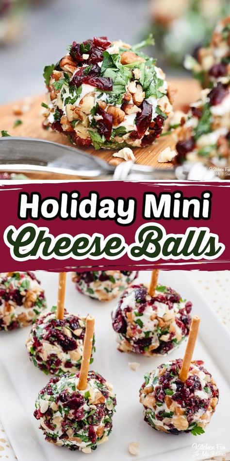 Mini Cheese Ball Bites Pretzel Sticks, Christmas Tree Cheese Bites, Boursin Christmas Tree Cheese Ball, Ball Food Party, Christmas Mini Cheese Balls, Bite Size Cheese Balls, Mini Cheeseballs Appetizers, Cheese Balls For Christmas, Mini Cheeseball Bites