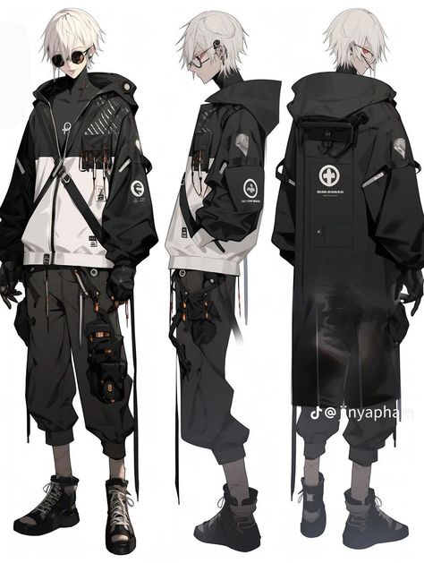 Male Clothing Ideas Drawing, Men Cyberpunk Outfit, Cyberpunk Skirt Outfit, Types Of Clothing Styles Men, Male Vtuber Outfit Ideas, Techcore Outfit, Cyberpunk Aesthetic Outfit Male, Male Hoodie Outfit, Male Cyberpunk Outfit