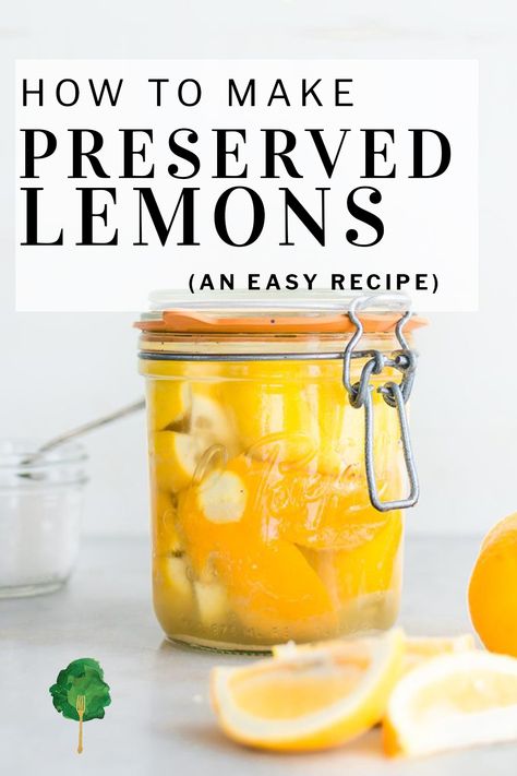 It's super easy to make these preserved lemons using a traditional Moroccan recipe that needs only salt and lemons. You quarter the lemons (almost!), pack them in a jar and simply wait. And they'll be ready in a about a month for delicous, vibrant condiment that's great for gut health. - #nourishedkitchen #fermentedfoods Preserves Recipes, Preserved Lemons Recipes, Moroccan Recipe, Moroccan Cooking, Preserved Lemon, Lemon Uses, African Cooking, Fermentation Recipes, Preserved Lemons