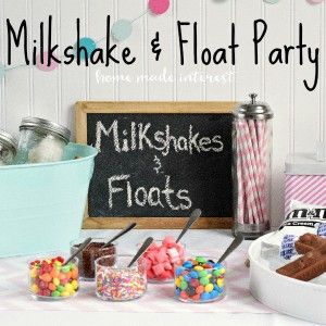 Milkshake-Float-Party_linkparty-300x300 Milkshake Party, Bday Treats, Party Food Ideas For Adults, Float Bar, Milkshake Bar, Birthday Menu, Party Food Ideas, Ice Cream Social, Fruit Salsa