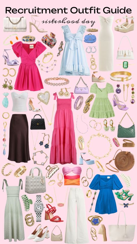 sorority recruitment outfit guide - sisterhood day!! #sorority #recruitment #aesthetic #fashion #rush #outfitinspo Sorority Recruitment Outfits Rush Week, Sorority Rush Week Outfits, Sorority Rush Week, Rush Week Outfits, Sorority Rush Outfits, Rush Week, Sorority Recruitment Outfits, Florida Outfits, Rush Outfits