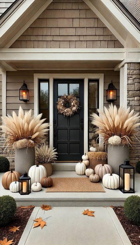 Festive Fall Front Porch Decor Ideas You’ll Love Above Cabinet Fall Decor, Empty Space Above Kitchen Cabinets, Porch Fall Decorating Ideas, Space Above Kitchen Cabinets, Summer Front Porch Decor, Fall Front Porch Decor Ideas, Front Porch Decor Ideas, Fall Decor Dollar Tree, Above Kitchen Cabinets