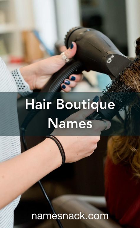 10 replenishing name ideas for your hair boutique. Hair Studio Names Ideas, French Salon Names, Name Ideas For Hair Business, Boho Salon Names, Hair Extension Business Names Ideas, Hairstylist Instagram Names, Cute Salon Names, Hair Account Name Ideas, Hairstylist Names Ideas