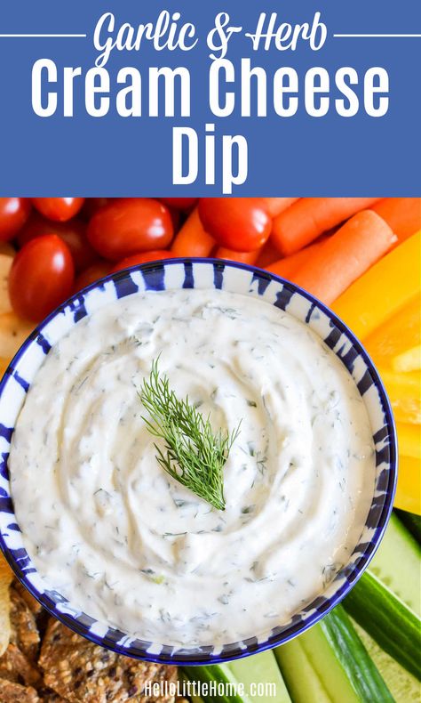 Cream Cheese Veggie Dip, Yogurt Dill Dip, Dill Dip Recipes, Garlic Cream Cheese, Herb Cream Cheese, Cream Cheese Recipes Dip, Cheese Dip Recipe, Sour Cream Dip, Dill Dip