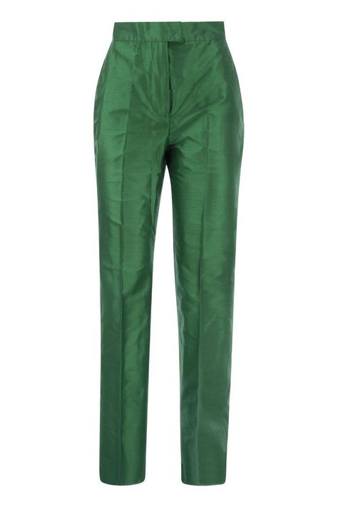 Find St Elegante Pants on Editorialist. Green taffeta Caladio pant Silk Taffeta, Straight Line, Trouser Pants, Ulla Johnson, Max Mara, Straight Leg Pants, Bottoms Pants, Workout Pants, Diy Clothes