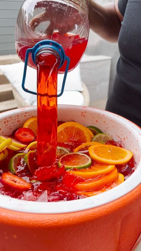 Trash Can Jungle Juice | juice, waste container | Trash Can Jungle Juice | By Tipsy Bartender Trash Can Punch Alcohol Jungle Juice, Christmas Jungle Juice, Tipsy Bartender Jungle Juice, Best Jungle Juice Recipe, Trash Can Punch, Jungle Juice Recipe, Alcholic Drinks, Moonshine Recipes, Tipsy Bartender