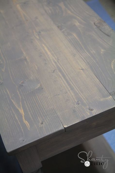 Varathane Weathered Gray, I just used this stain on my cabinets and I love it Gray Stained Cabinets, Grey Wood Furniture, Grey Stained Wood, Diy Console, Diy Console Table, Diy Farmhouse Table, Staining Cabinets, Easy Wood Projects, Free Woodworking Plans