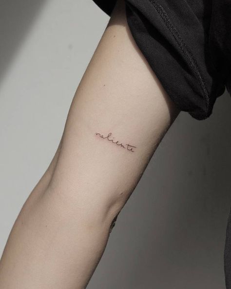 Cute Tattoos Small, Tattoos Fine Line, Spanish Tattoos, Enough Tattoo, Forearm Tattoo Quotes, Tattoos Cute, One Word Tattoos, Phrase Tattoos, Small Quote Tattoos