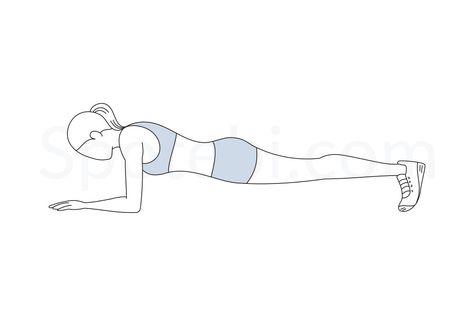 If regular planks are too difficult for you, lower your knees and keep your core engaged at all times. Hold in plank position for as long as you can without losing form. Increase the time slowly, until you're able to hold this position for 2 minutes. You can eventually increase the challenge by lifting one arm or one leg. http://www.spotebi.com/exercise-guide/plank/ Sport Plan, Circuit Exercises, Workouts Ideas, Plank Exercise, Plank Position, Knee Strengthening Exercises, How To Strengthen Knees, Calories Burned, Workout Posters