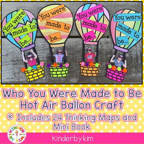 Hot Air Balloon Craft Preschool, Balloon Crafts Preschool, Hot Air Balloon Classroom Theme, Ballon Crafts, Air Balloon Craft, Balloon Craft, Hot Air Balloon Craft, Thinking Map