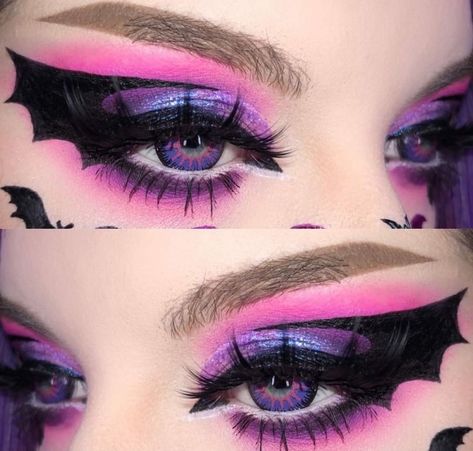 These bat eyes!! 🦇🦇 📸 Sapplesauce666 www.attitudeclothing.co.uk #bat #bats #gothic #gothgoth #gothgirl #gothaesthetic #gothicstyle #gothicgirl #witchy Maquillage Goth, Bat Eyes, Goth Eye Makeup, Punk Makeup, Cute Eye Makeup, Halloween Eye Makeup, Halloween Makeup Inspiration, Eye Makeup Designs, Dope Makeup