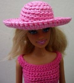 In this lens I will show You how to crochet hat for Barbie doll. It's very easy and I have added also pictures of each step. It's first time I try to write description of how I make something and I hope everything will be clear. Also English is not... Crochet Barbie Doll, Crochet Barbie Patterns, Barbie Knitting Patterns, Barbie Hat, Crochet Barbie, Barbie Doll Clothing Patterns, Crochet Doll Dress, Crochet Barbie Clothes, Barbie Clothes Patterns