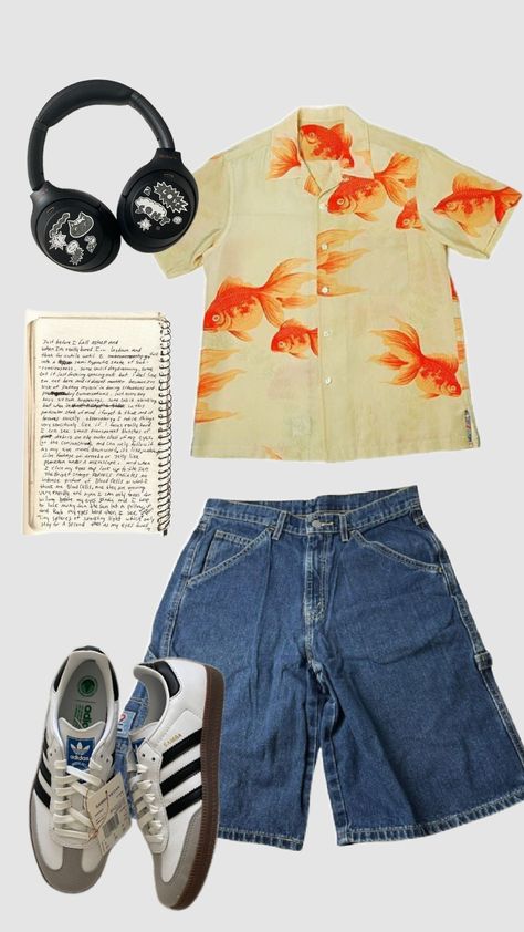 Hawaii Aesthetic Outfits Men, Tropical Streetwear, Tropical Summer Outfits, Tropical Clothes, Tropical Outfits, Aesthetic Men, Tropical Outfit, Black Men Fashion Casual, Aesthetic Outfits Men