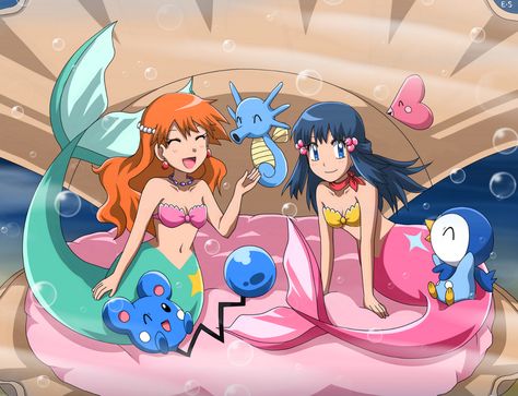 Mermaid Pokegirls Pokemon Misty, Pokemon Ash And Misty, Misty From Pokemon, Pokemon Ash And Serena, Ash And Misty, Nintendo Princess, Anime Mermaid, Pokemon People, Pokemon Waifu