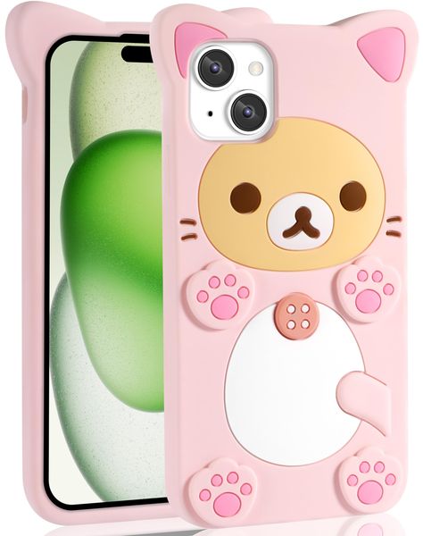 Iphone 15 Plus Case, Fun Phone Cases, Kawaii Bear, 3d Phone Cases, Cute Cartoon Bear, Kawaii Phone Case, Funny Bears, Iphone Cases Cute, Kawaii Accessories