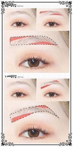 Eyebrows. Discover t Asian Eyebrows, Korean Eyebrows, Eyebrows Tutorial, Teknik Makeup, Straight Eyebrows, Permanente Make-up, Straight Brows, American Makeup, Bentuk Alis