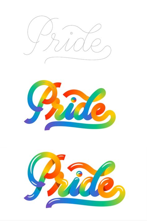 Pride Typography Design, Pride Month Graphic, Pride Design Graphic, Pride Month Design, Pride Logo Design, Pride Typography, Pride Graphics, Pride Graphic Design, Rainbow Graphic Design