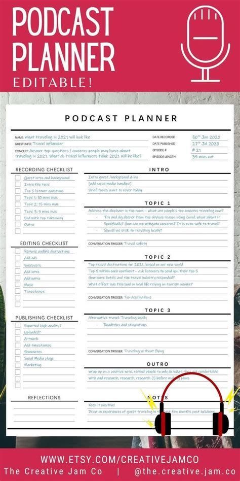 Best Podcast Business Plan Template Doc freeblogplanner #budgetplannertemplate. Podcast Goals, Podcast Planning, Podcast Planner, Podcast Template, Guest List Template, Podcast Setup, Podcast Video, Pod Cast, Onenote Template