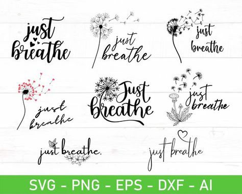 Breathe Tattoos For Women, Just Breathe Tattoos, Coastal Tattoos, Breathe Tattoos, Just Breathe Quotes, Just Breathe Tattoo, Dandelion Svg, Breathe Quotes, Tiny Wrist Tattoos