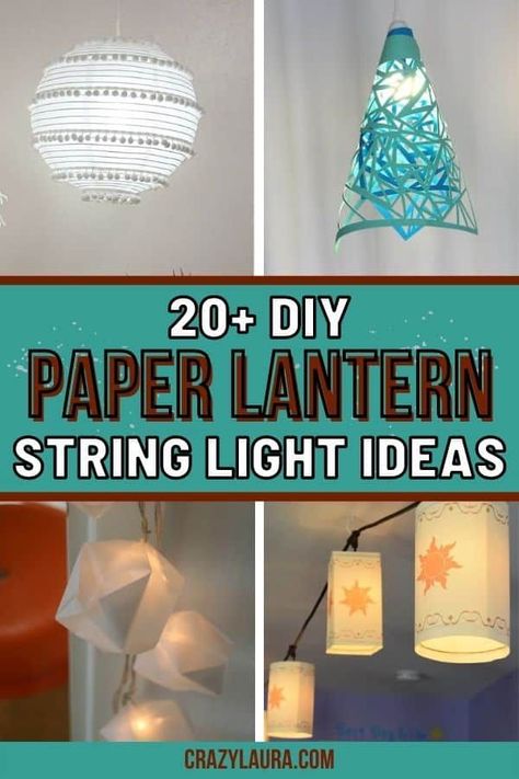 Origami Fairy Lights, Hanging Paper Lanterns Bedroom, Diy Paper Lanterns Hanging, How To Make Paper Lanterns, Calypso Cosplay, Paper Lanterns Diy Hanging, Diy Lantern Lights, Paper Lantern Diy, Paper Lantern Chandelier