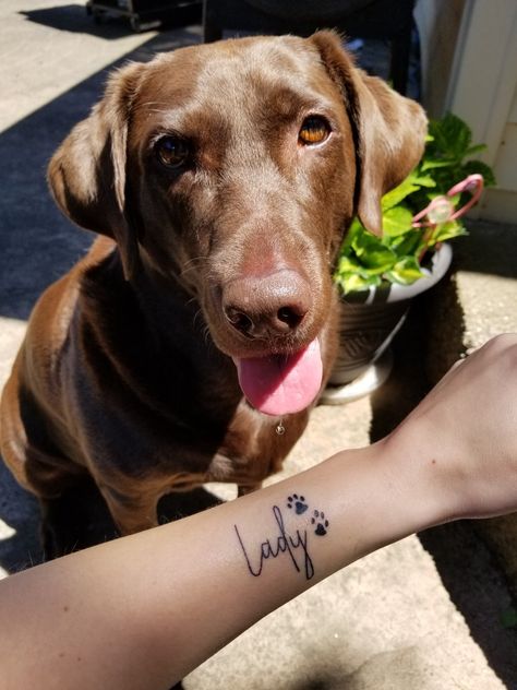 Dog Name Memorial Tattoo, Dog Name With Paw Print Tattoo, Dog Name And Paw Print Tattoo, Paw Print With Initial Tattoo, Dog Name Tattoo Small, Dog Paw Tattoo With Name, Dog Tattoo Name, Dog Tattoo With Name, Chloe Tattoo Name