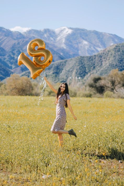 Gold birthday balloons, cute, field photoshoot, inspiration, birthday, 18th birthday photoshoot 18th Balloons, 18th Birthday Photoshoot, Pictorial Ideas, Birthday Photo Idea, Balloons Pictures, Number Balloons Birthday, Sweet 16 Pictures, Birthday Balloons Pictures, 18th Birthday Party Themes