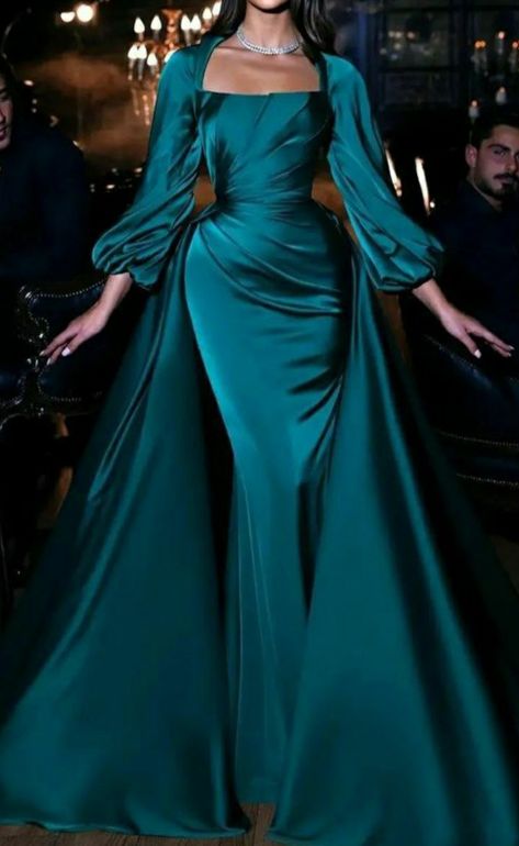 Prom Dress With Ruffles, Long Sleeve Mermaid Prom Dress, Dress With Detachable Train, Dinner Gowns, Dinner Gown, Prom Dresses Long Mermaid, Gowns Dresses Elegant, Detachable Train, Mermaid Prom Dress