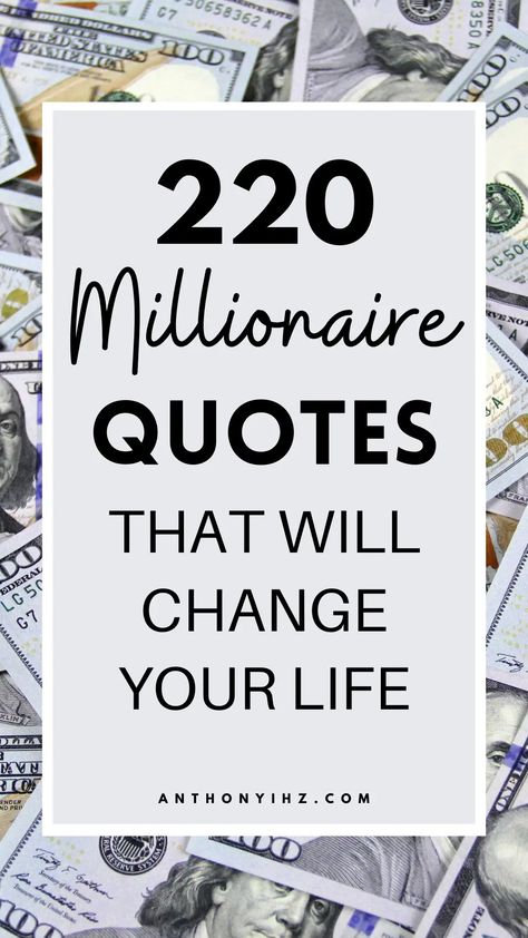 Are you asking what is the most famous millionaire quote of all time? Need millionaire mindset quotes that will transform the way you think about everything money? Here are 220 best millionaire quotes from highly successful people that will change your life. Also, you will find motivational quotes from successful people, and amazing millionaire mindset quotes to help you start thinking like a millionaire Millionaire Quotes Women, Think Like A Millionaire, Quotes From Successful People, Quotes For Business, April Quotes, Engaging Posts, Millionaire Mindset Quotes, Financial Motivation, Self Made Millionaire