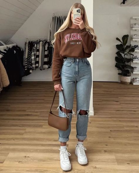 Stylish Fall Outfits, Casual College Outfits, Chic Fall Outfits, Uni Outfits, Casual Styles, Trendy Fall Outfits, Hoodie Outfit, Mode Inspo, Mode Inspiration