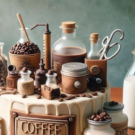 Erlita Krist on Instagram: "Coffee research lab cake ideas 🍰🤎 Brewing up some sweet science in the coffee research lab ☕️ . #cakeideas #coffeecake #coffelabcake #erls_ai #aiartwork #aifood #aiartforinspiration #cakedesign" Coffee Theme Cake Ideas, Coffee Themed Cake, Lab Cake, Bakery Theme, Instagram Coffee, Coffee Theme, Decadent Cakes, Research Lab, Grooms Cake