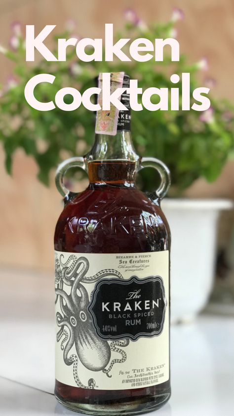 Kraken Cocktails Kraken Mixed Drinks, Black Spiced Rum Drinks, Kracken Rum Cocktails, Kraken Drinks Recipes, Kraken Rum Recipes, Kracken Rum Recipes, Kraken Rum Cocktails, Dark Rum Cocktail Recipes, Kraken Cocktails