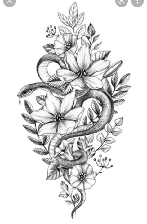 Snake And Flowers Tattoo, Cucumber Face, Tattoo Snake, Tattoos Hand, Serpent Tattoo, Hip Thigh Tattoos, Gangsta Tattoos, Hamsa Tattoo, Kunst Tattoos