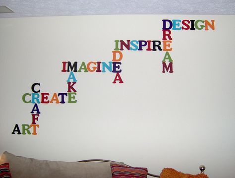 Could something similar be done with our names... Art Room Doors, Art Bulletin Boards, Art Room Posters, Word Wall Decor, Classe D'art, Art Classroom Decor, School Wall Art, School Murals, Ecole Art