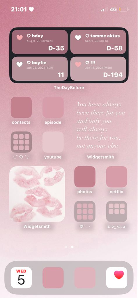 Widget Iphone Aesthetic Simple, Cute Wallpapers For Ios 16 Themes, Pastel Pink Phone Theme, Iphone Inspo Home Screen Pink, Pink Home Screen Layout Iphone, Pink Aura Homescreen Layout, Alana Lintao Icon, Ios 16 Pink Home Screen Ideas, Light Pink Homescreen Ideas