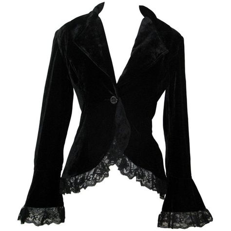 Skelapparel Women's Plus Size Gothic Victorian Corset Velvet Jacket ($79) ❤ liked on Polyvore featuring outerwear, jackets, tops, coats, goth jacket, plus size jackets, black jacket, victorian jacket and womens plus size jackets Goth Jacket, Corset Jacket, Ropa Shabby Chic, Victorian Jacket, Plus Size Gothic, Plus Size Velvet, Gothic Jackets, Victorian Corset, Plus Size Jackets