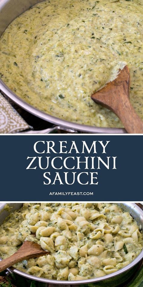 Creamy Zucchini Sauce - A Family Feast® Zucchini Sauce, Garden Zucchini, Creamy Zucchini, Sommer Mad, Resep Pasta, Zucchini Lasagna, Zucchini Fritters, Family Feast, Garden Recipes