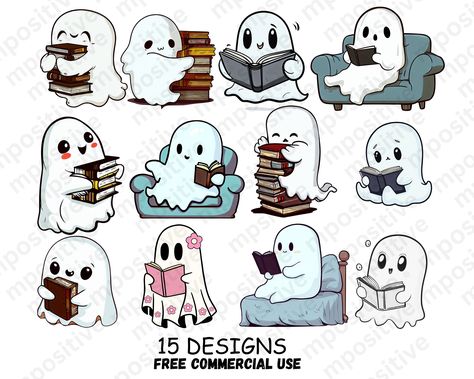 Ghost Reading A Book Tattoo, Bookish Graphics, Colorful Ghost, Ghost Reading Book, Book Png, Ghost Reading, Ghost Books, Ghost Tattoo, Ghost Png