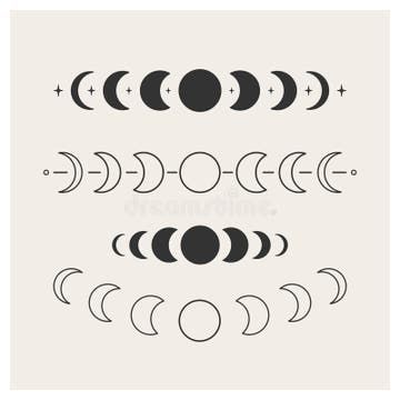 Phases of the moon stock vector. Illustration of full - 222327985 Moon Phase Outline Tattoo, Moon Phases Stencil, Phases Of The Moon Finger Tattoo, Small Moon Phase Tattoo Simple, Moon Phases Drawing Simple, Its Just A Phase Moon Tattoo, Moon Phase Design, Moon Phases Sketch, Moon Phase Finger Tattoo